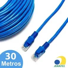 Cabo de Rede Ethernet CAT5e 1000 Mbps Rapida conexão e velocidade PING super reduzido 30 metros