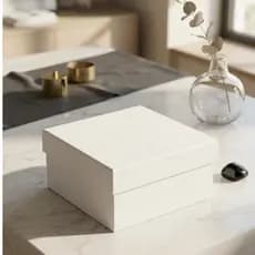 Caixa Quadrada Tampa Sapato Em MDF 20x20x8 Pintada De Branco