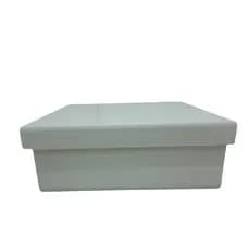 Kit Com 5 Caixas Quadrada Tampa Sapato 15X15X5 Em MDF Branca