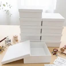 Kit 10 Caixa Quadrada Tampa Sapato Em MDF Branco 15x15x5 Pintadas De Branco Aniversário Casamento
