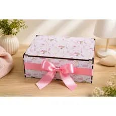 Caixa Presente MDF 3mm 20x20x5 Decorada – Ideal para Maternidade, Aniversário e Lembranças