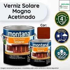 Solare Verniz Premium Mogno Acetinado 900ml e 3,6L Montana  Resistente ao Sol e à Chuva