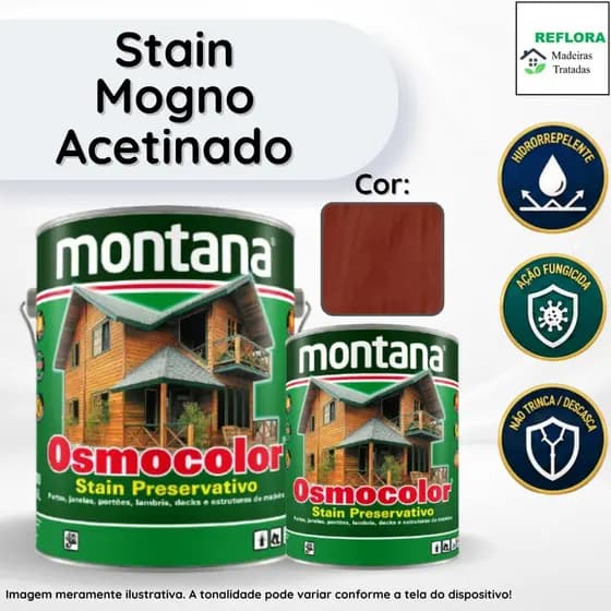 Osmocolor Stain Mogno Acetinado 900ml e 3,6L Montana Proteção para Madeiras