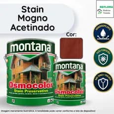 Osmocolor Stain Mogno Acetinado 900ml e 3,6L Montana Proteção para Madeiras