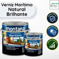 Verniz Marítimo Premium Montana Natural Brilhante 900ml e 3,6L - Proteção Madeira