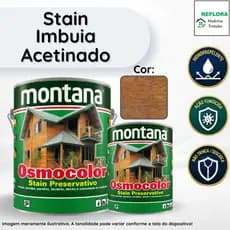Osmocolor Stain Imbuia Acetinado 900ml e 3,6L Montana Proteção para Madeiras