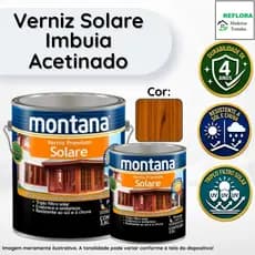 Solare Verniz Premium Imbuia Acetinado 900ml e 3,6L Montana Madeira Resistente ao Sol e à Chuva
