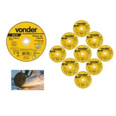 Disco de Corte VONDER 115mm X 1mm X 22,23mm - 10 PEÇAS