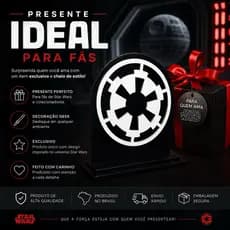 Totem Star Wars Símbolo do Império MDF Premium 17x15cm Preto Fosco Corte a Laser Geek Decor Gamer