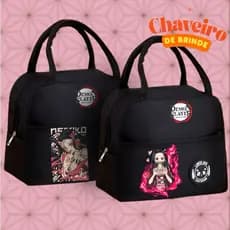 Bolsa Térmica Lancheira Nezuko + Chaveiro-Isolamento Térmico Marmita Espaçosa Fitness Escola Trabalho Lazer-Demon Slayer