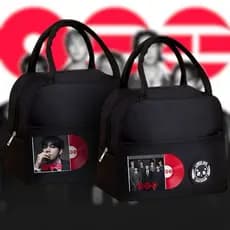 Bolsa Térmica Lancheira BTS Discos - Isolamento Térmico - Marmita - Espaçosa - Fitness Escola Trabalho Lazer - K-Pop