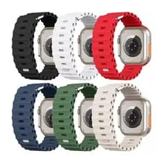 Pulseira Oceano Para Apple Watch Série 8 Ultra 49mm 42/44/45 Cor Preto Branco Rosa
