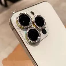 Kit Película Protetora Lente Câmera Strass Brilho Para iPhone XR 11 12 13Promax