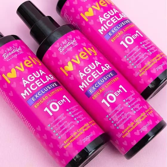 Água Micelar Exclusive 200ML Lovely Edição Limitada - Face Beautiful
