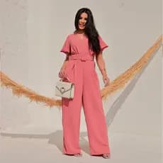 Macacão Feminino Elegante com Manga e Gola V - Duna