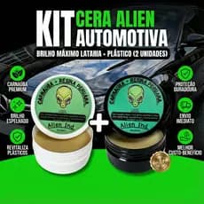 Kit 02 Ceras Alien Automotiva Lataria & Plástico Carnaúba - Brilho e Revitalização P/ Carros e Motos
