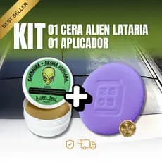 Kit Cera Alien Ind. + Aplicador Zacs para Pintura Queimada Revitalizadora Auto Brilho