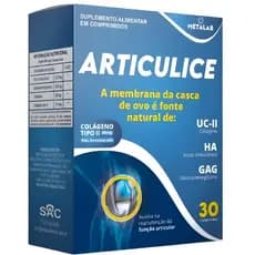 Articulice Ácido Hialurônico Glucosaminoglicanos Colágeno Tipo II Não Desnaturado e Colágeno 30 cp