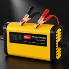 Carregador de Bateria 12V com Display Digital Automático para Carro Moto Carregamento Inteligente