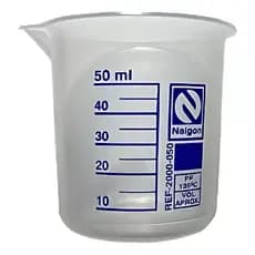 BECKER DE PLASTICO GRADUADO 50ML - FORMA BAIXA