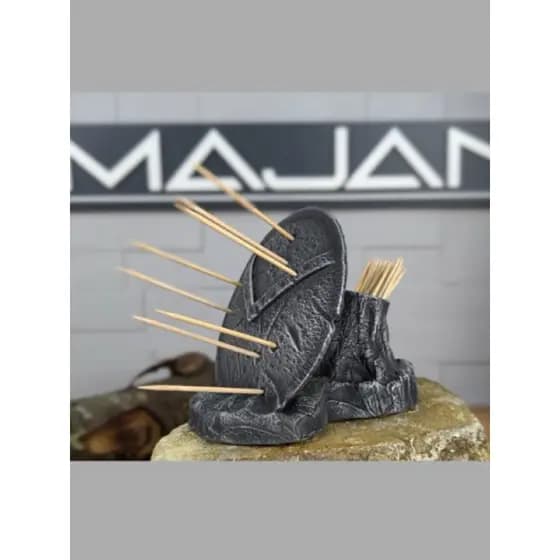 Porta Palito de Dente Escudo Medieval Decorativo – Organizador Criativo para Mesa
