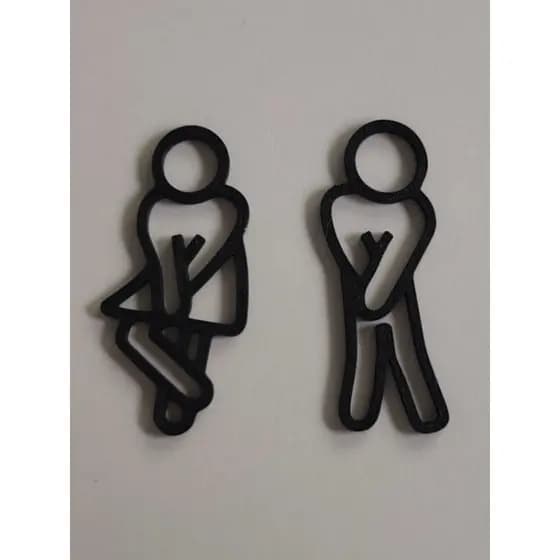 Figura de homem e mulher para banheiros , lavabos, placa de identificação masculino e feminino