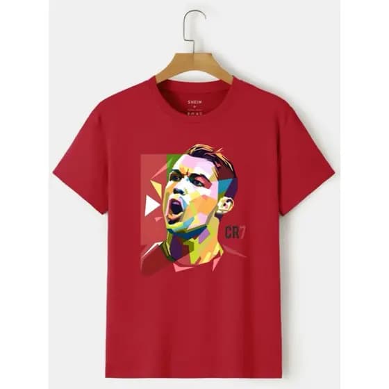 Camiseta CR7 Animado Futebol Jogo Game Infantil do 04 ao 16 Camisa Unissex Algodão
