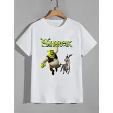Camiseta Shrek Adulto e Infantil Desenho Criança Camisa Filme Algodão Masculina Feminina Unissex