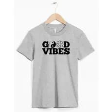 Camiseta Good Vibes Streetwear Coloridas Algodão Camisa Modelo Premium Feminina Unissex