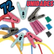 Conjunto com 72 / 24 / 12 Pregadores para Roupas – Plástico Durável e Colorido