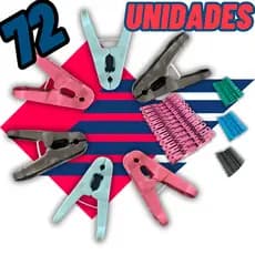 Pregadores de Roupa em Plástico Forte – Kit com 72 / 24 / 12 Peças