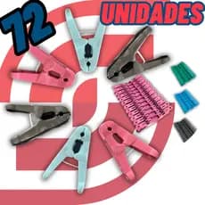 Kit com 72 / 24 / 12 Pregadores – Plástico Resistente e Cores Variadas