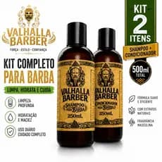 Kit Shampoo + Condicionador Para Barba Valhalla 250ml 1un cada