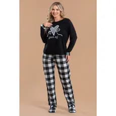 Pijama Longo Feminino Inverno Adulto Calça _ Love Yourself