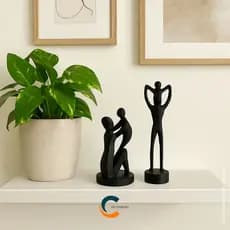Estatua Mãe e Filho Pai e Filho Escultura Decorativa Casa Família Decoração Minimalista