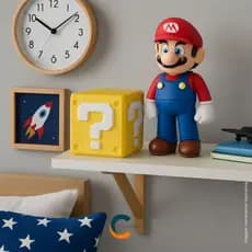Mario Bros Objetos Decorativos Caixa Cubo Porta Objetos Placa Nintendo Super Estrela