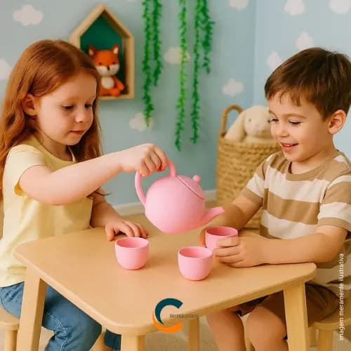 Brinquedo Chá da Tarde Infantil Faz de Conta Bule e Xícaras