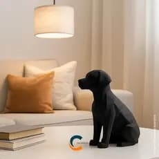 Estátua Cachorro Labrador Geométrico Minimalista Decorativo
