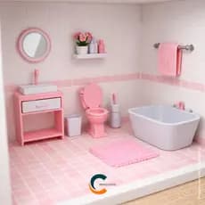 Banheiro Para Casa De Boneca Móveis Miniatura