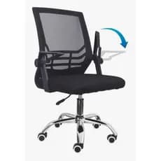Cadeira De Escritório Tela Mesh Com Apoio De Braço Flexível Ajustável Cor Preto