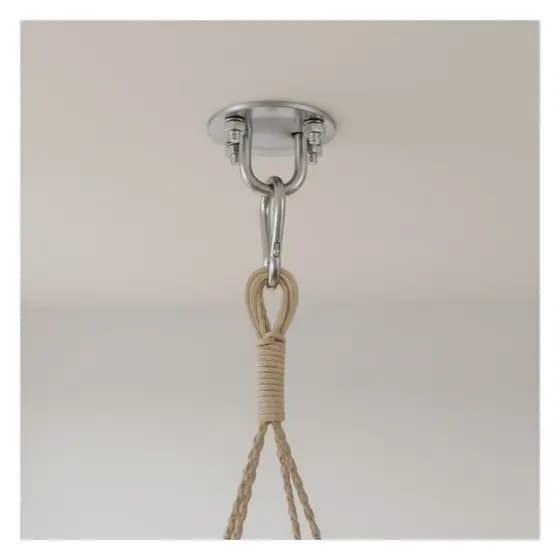 Suporte De Teto Para Pendurar Cadeira Balanço Rede Inox Corrente 1,5 metros Cromado MMI