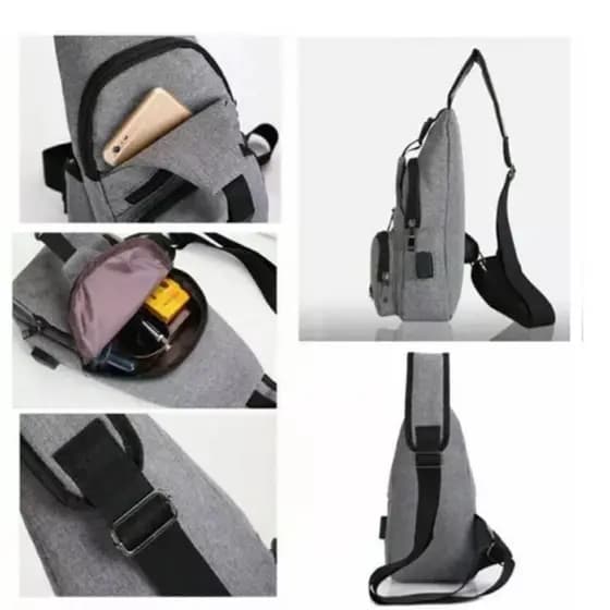 Bag Mochila Pochete Unissex Multifuncional Entrada USB Celular Tablet Academia Trabalho Viagem Homem Mulher