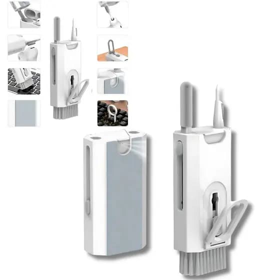 Kit de Escovas Macias de Limpeza Multiuso Computadores Teclado Fone AirPods Porta Spray Tela Celular