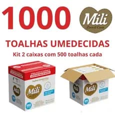Kit 1000 Toalhas Umedecidas Mili - 2 Caixas Love&care 480 unidades Cada