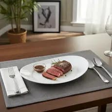 Jogo 6 Pratos Steak Oval Branco 30x26cm Vidro Opaline Temperado Zappe | Para Churrasco Carne Grill