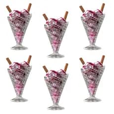 Kit 6 Unidades Taça Sorvete Vidro 180ml Alaska Hauskraft  | Para Sobremesa Açai Mousse Petit Gâteau