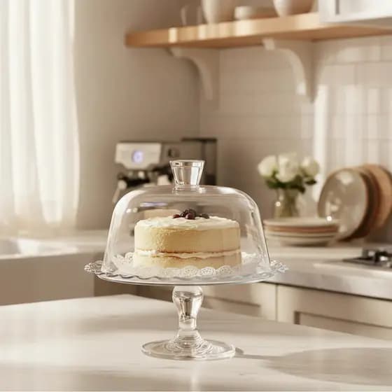 Boleira de Vidro com Pé e Tampa 26,5cm - Pasabahçe Petite Patisserie