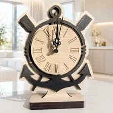 Relógio de Mesa Decorativo MDF Moderno Para Escritório Sala Quarto Decoração Luxo