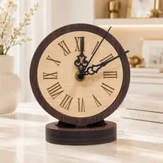 Relógio de Mesa Decorativo MDF Luxo Clássico 15cm Quarto Casal Escritório Closet Últimas Unidades Disponíveis