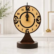 Relógio de Mesa Moderno Decorativo Alto Padrão MDF Luxo Para Quarto Sala Escritório Closet Gourmet